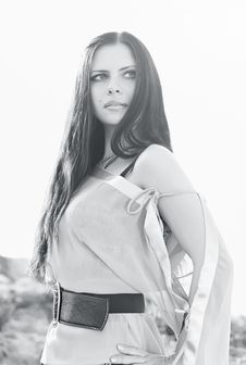 Portrait Of The Young Beautiful Brunette Royalty Free Stock Photo Portrait Of The Young Beautiful Brunette Royalty Free Stock Photo