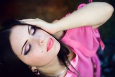 Portrait Of The Young Beautiful Brunette Royalty Free Stock Photos Portrait Of The Young Beautiful Brunette Royalty Free Stock Photos