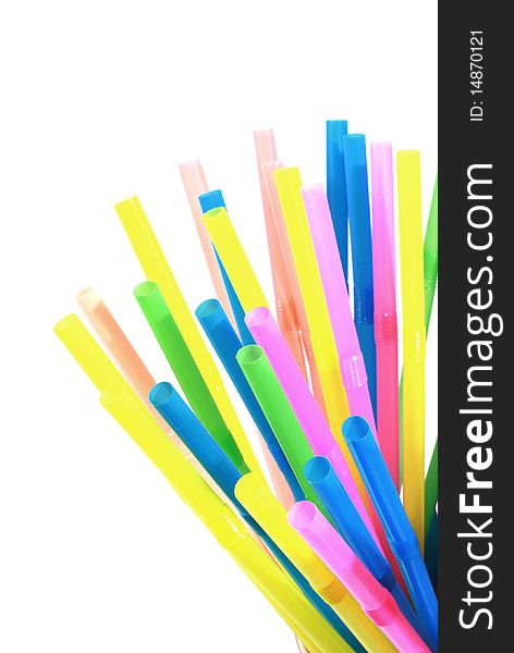 Colorful drinking straws in a pile. Colorful drinking straws in a pile