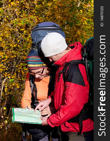 Hiker in autumn