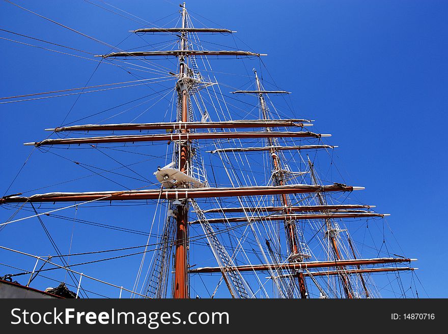 Detail of old sailing ship. Detail of old sailing ship