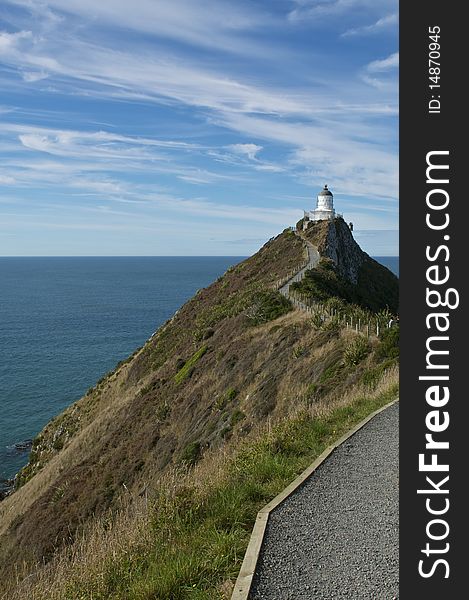 Lighthouse at Nugget Point in New Zealand. Lighthouse at Nugget Point in New Zealand