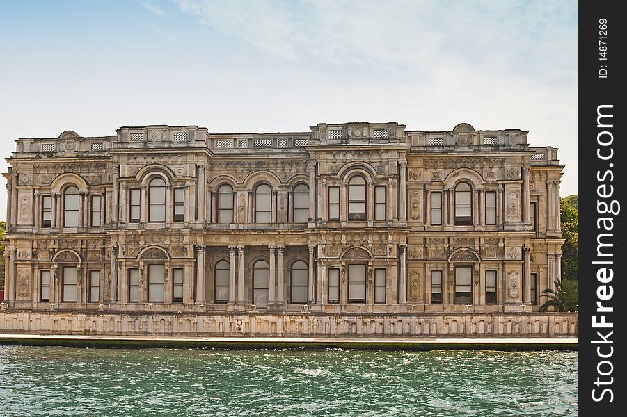 Large palace in Istanbul, Turkey on the edge of the Bosphorus river. Large palace in Istanbul, Turkey on the edge of the Bosphorus river