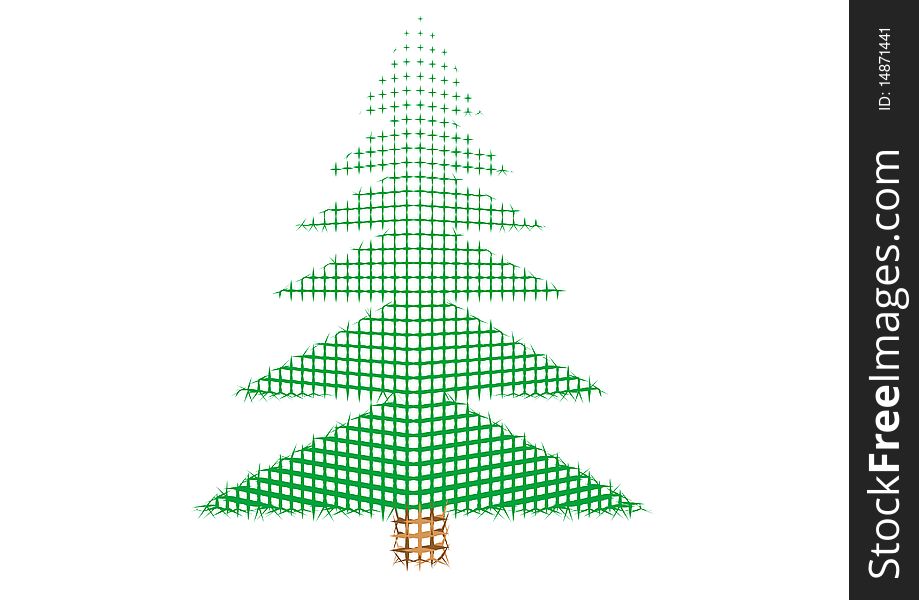 Green New Year tree it is isolated on a white background