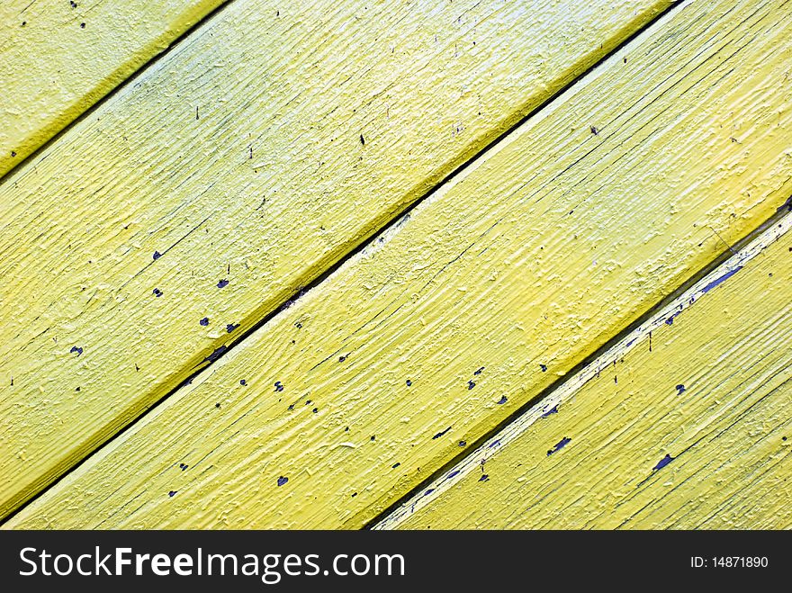 Old yellow painted wooden boards. Old yellow painted wooden boards