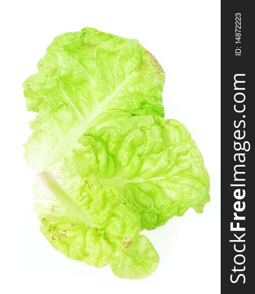 Three lettuce leaves