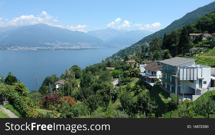 The Swiss part of the mostly Italian lake Lago Maggiore across from Ascona and Locarno.