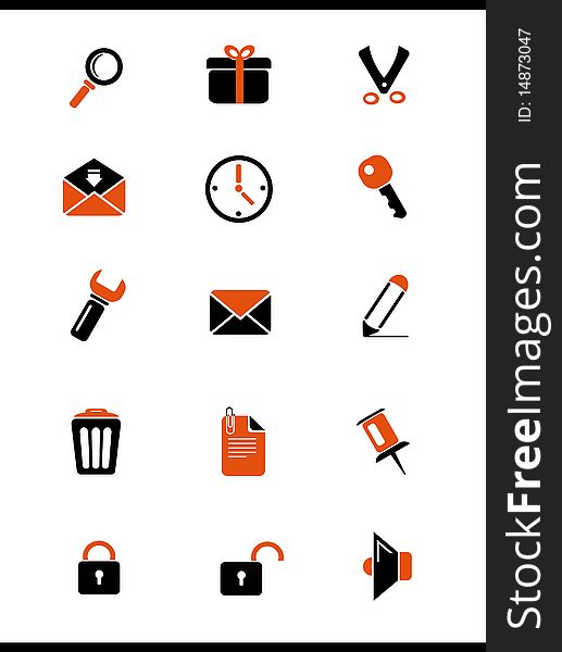Orange website icons set (part 2)