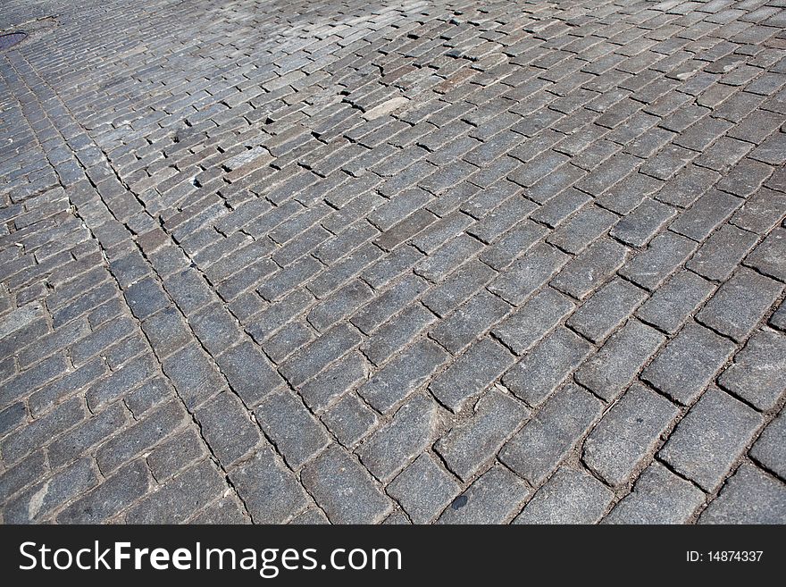 Abstract brick road pattern in New York City. Abstract brick road pattern in New York City