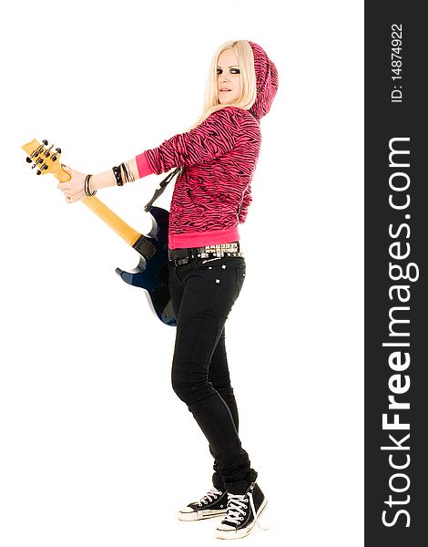 Series. The beautiful blonde with a guitar