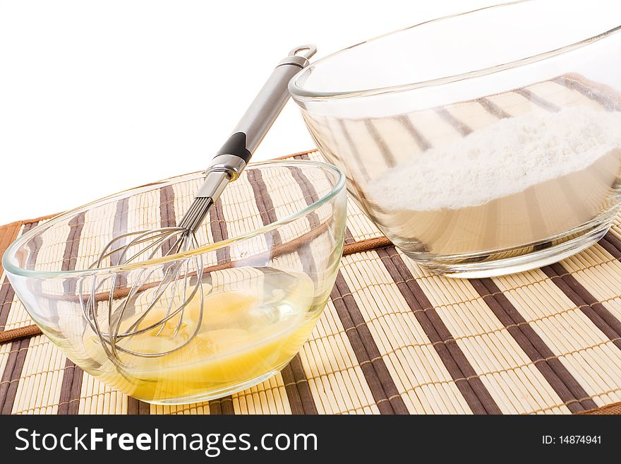 Series of images of kitchen ware. Dough