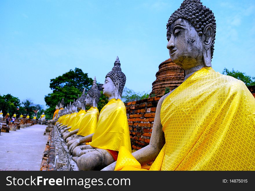 Buddha at Wat Yai Chai Mongkol. Buddha at Wat Yai Chai Mongkol