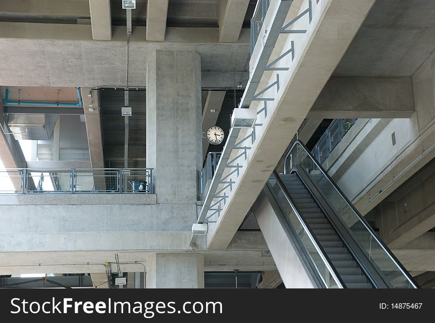 Concrete structure of elevated railway station for the Airport Link in Bangkok, opened in 2010. Concrete structure of elevated railway station for the Airport Link in Bangkok, opened in 2010.