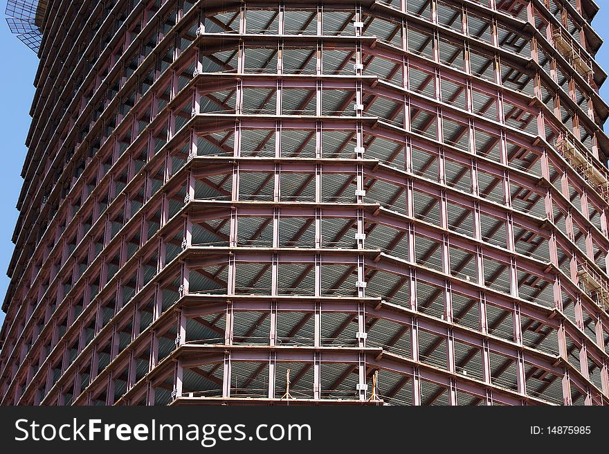 Concrete Building Construction against the blue cloudless sky