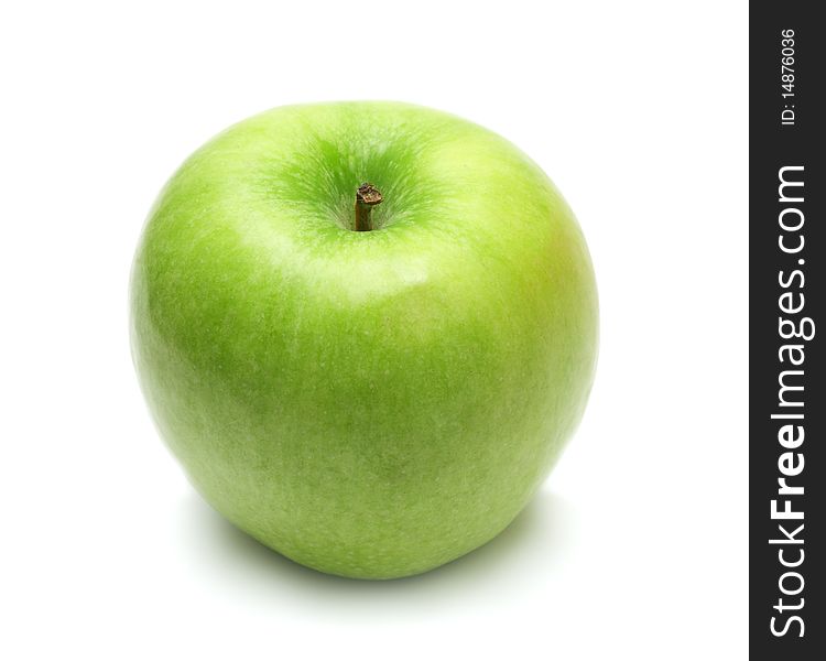 Isolated ripe natural green apple. Isolated ripe natural green apple