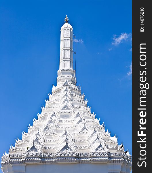 White gable at Wat Phra Keao Temple in Grand Palace, Bangkok Thailand