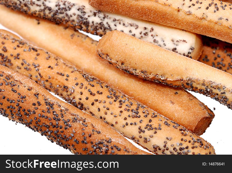 Salted breadsticks with poppy seed