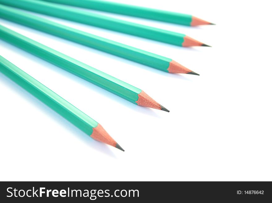 Pencils isolated on white background.