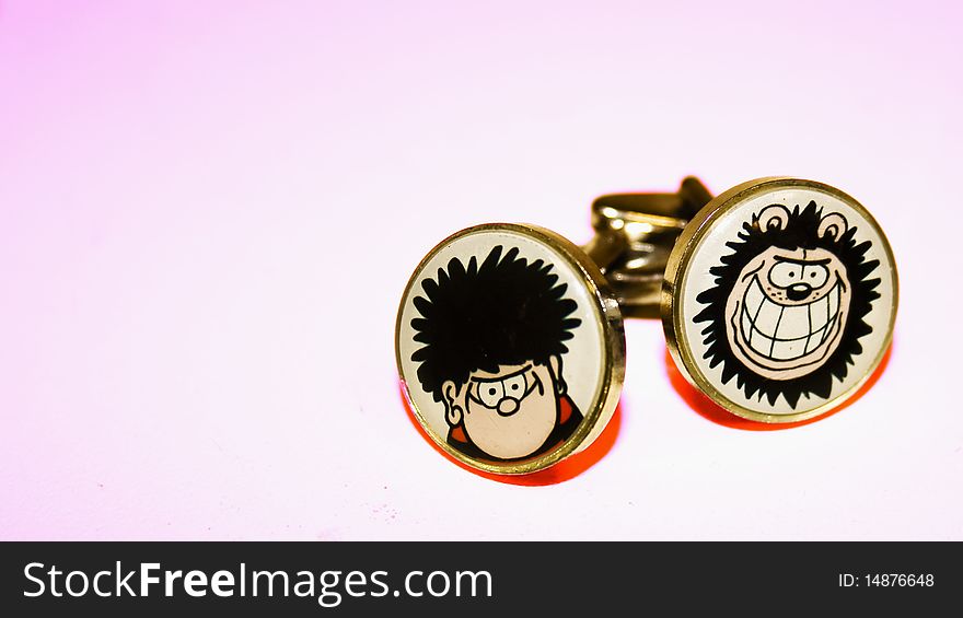 Dennis the menage & Gnasher cuff links. Dennis the menage & Gnasher cuff links