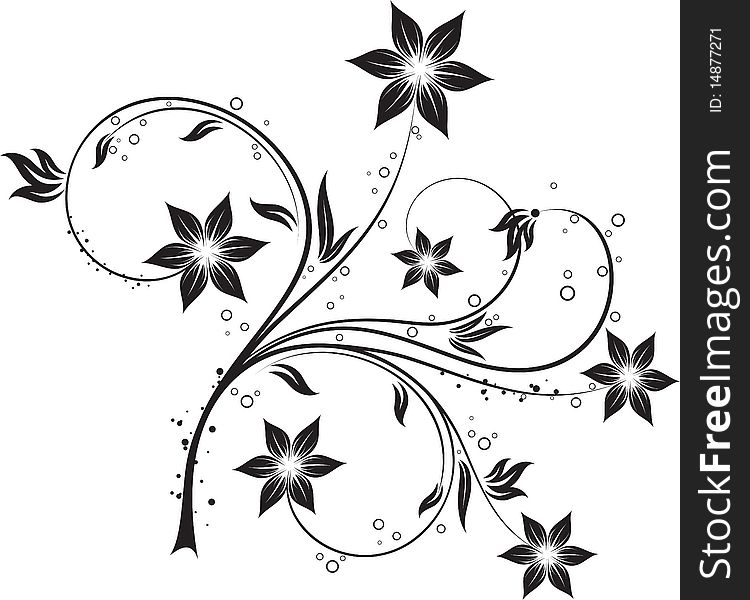 Abstract floral element for design