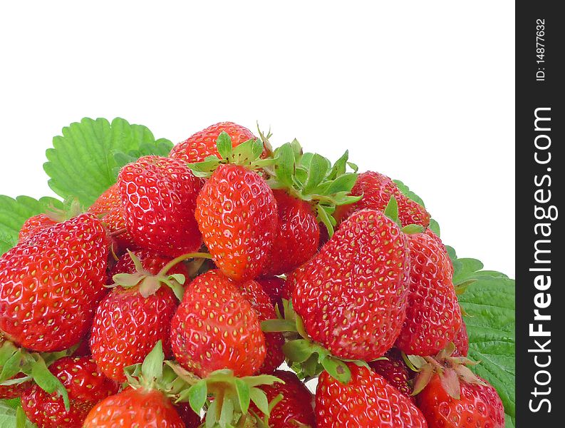 Garden strawberries isolated on white