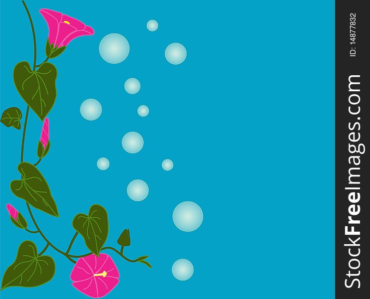 Bindweed vector background in bright colors