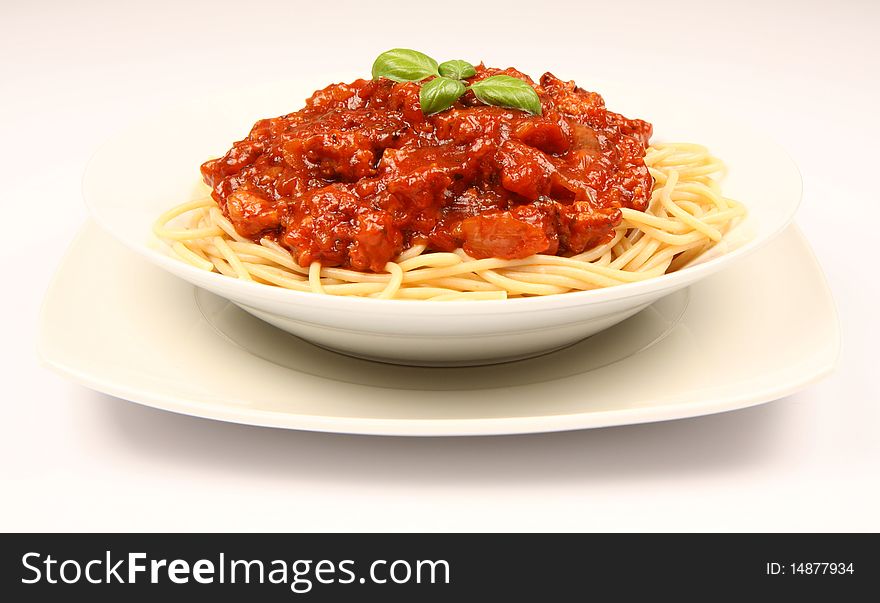 Spaghetti bolognese on a plate