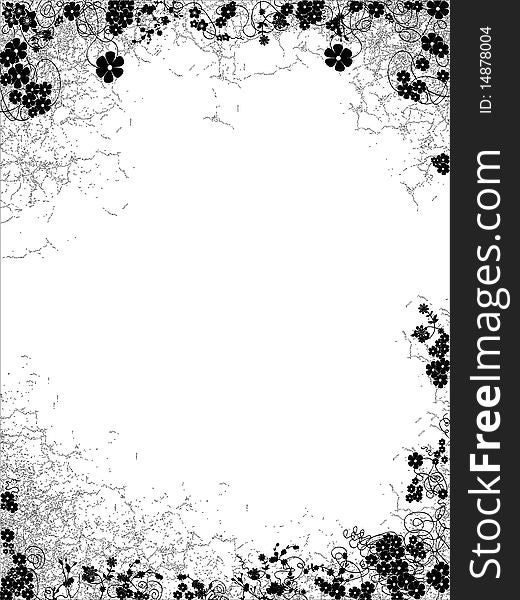 Simple grunge floral vector background. Simple grunge floral vector background
