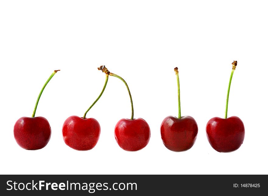 Fresh and juicy Cherry; objects on white background