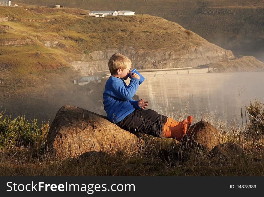 Young Boy Drinking