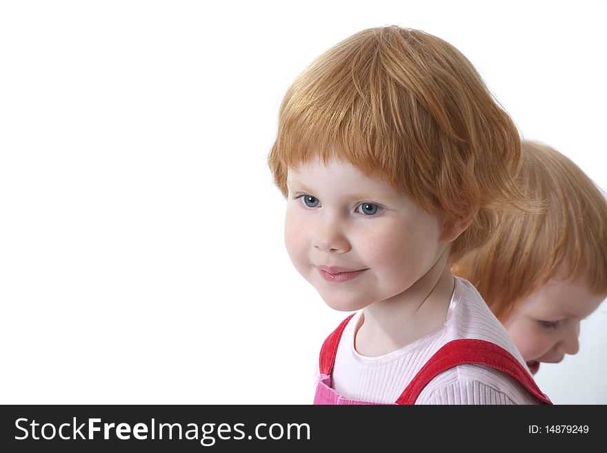 Laughing red hair 4 years old funny little girl. Laughing red hair 4 years old funny little girl