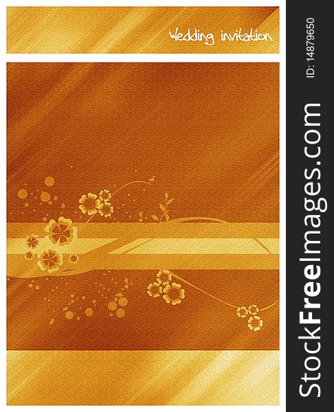 A beautiful wedding invitation with flowers abstract background
