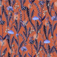 Free Seamless Pattern With Dandelion And Wild Flowers. Royalty Free Stock Images - 148750159