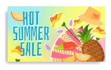 Discount Modern Summer Promo Web Banner Royalty Free Stock Photos