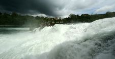 Waterfall Rhine Falls (Rheinfall) At Schaffhausen Stock Photos Waterfall Rhine Falls (Rheinfall) At Schaffhausen Stock Photos