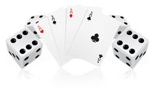 Playing Cards With Dices Royalty Free Stock Image Playing Cards With Dices Royalty Free Stock Image