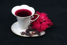 Tea Of Karkade On A Black Background Royalty Free Stock Image Tea Of Karkade On A Black Background Royalty Free Stock Image