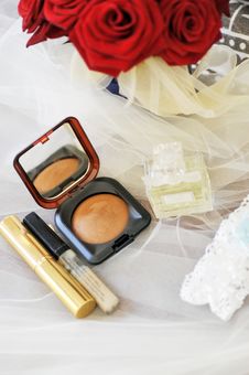 Cosmetics And Wedding Rings Royalty Free Stock Image Cosmetics And Wedding Rings Royalty Free Stock Image