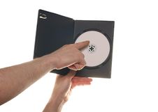 Men S Hand Holding DVD CD Disc Stock Photo
