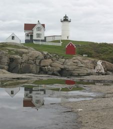 Cape Neddick Lighthouse Reflection Royalty Free Stock Photography Cape Neddick Lighthouse Reflection Royalty Free Stock Photography