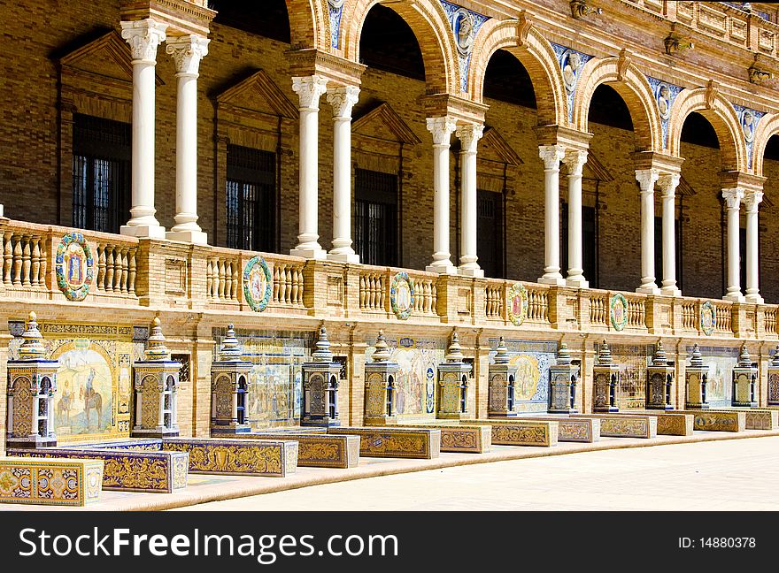 Spanish Square (Plaza de Espana), Seville, Andalusia, Spain