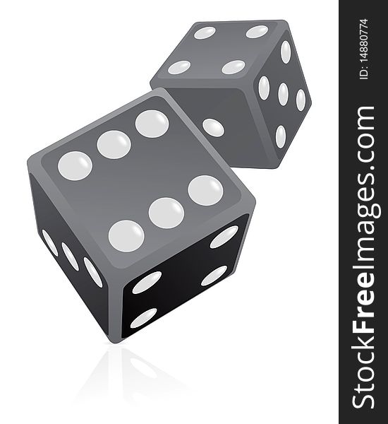 Dice illustration on white background