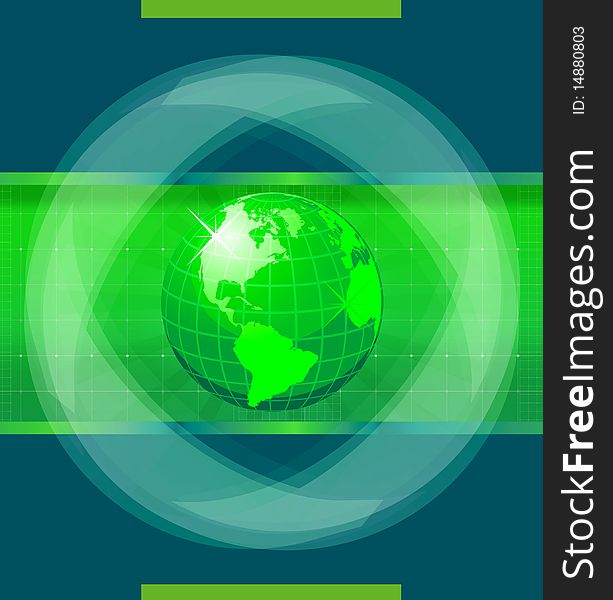 Green World globe. Vector illustration