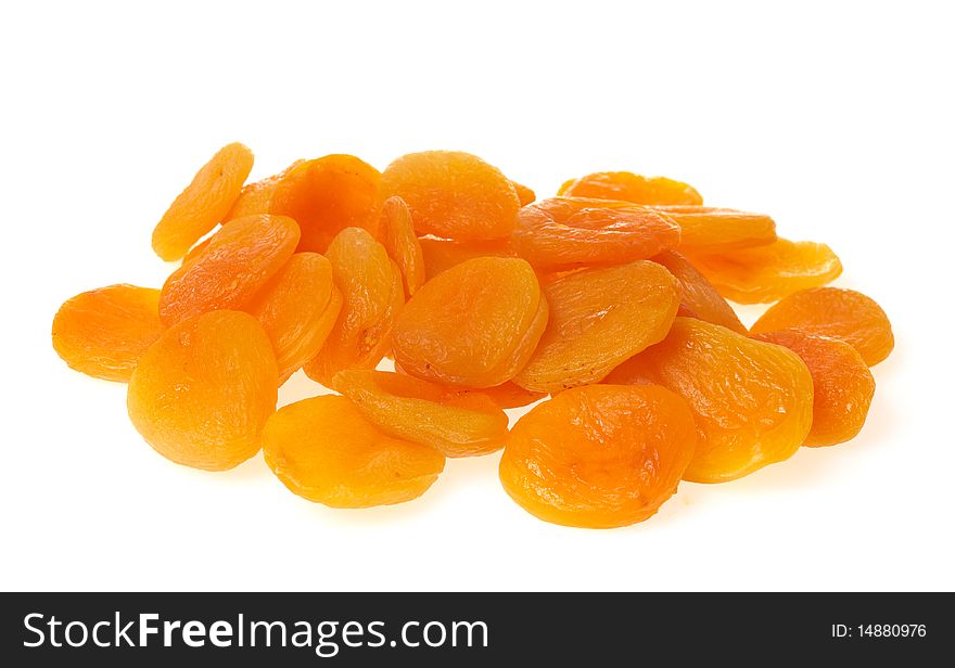 Dried apricots isolated on white