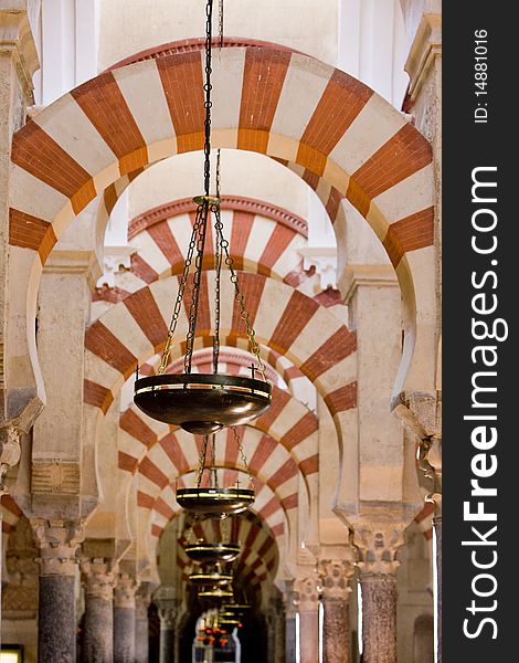 Interior of Mosque-Cathedral, Cordoba, Andalusia, Spain