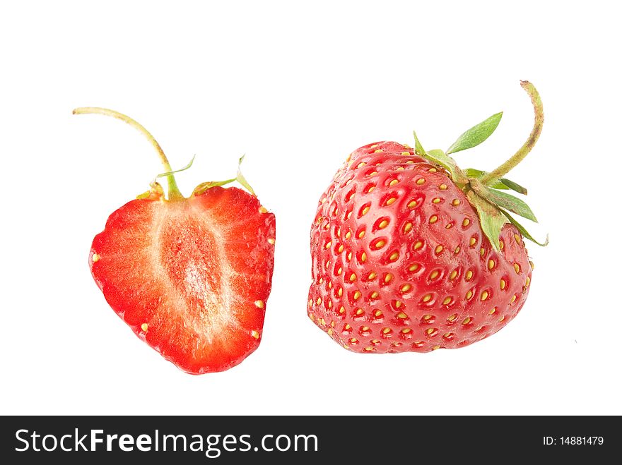 Juicy strawberry on white background. Juicy strawberry on white background