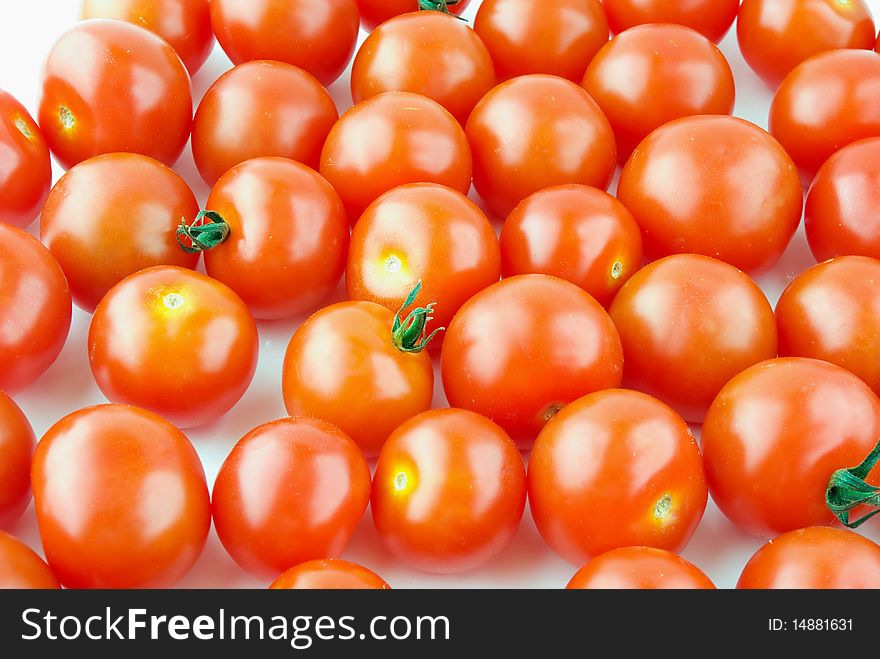 Many shiny Cherry tomatoes texture