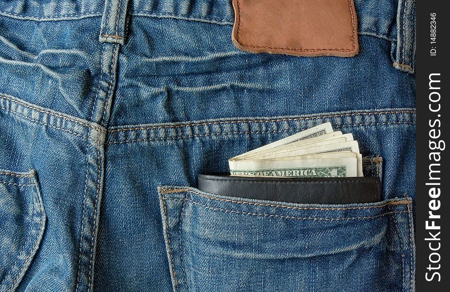 Money With Purse In Back Pocket Free Stock Images Photos