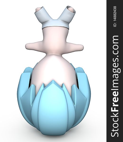 Yoga Man 3D Illustration