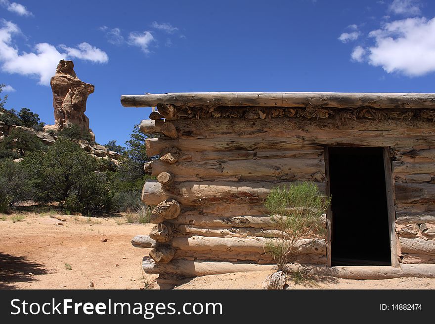 Swayze log cabin located in the San Rafael Swell in Utah. Swayze log cabin located in the San Rafael Swell in Utah.